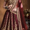 Maroon Art Silk A Line Lehenga Wedding Wear -ZariGrace Shop Maroon Art Silk A Line Lehenga GHMKNS7412 l