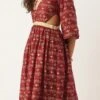 Maroon Art Silk Foil Printed Maxi Dress Festive Wear -ZariGrace Shop Maroon Art Silk Foil Printed Maxi Dress DRBS02211115 l