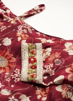 Top From Maroon Art Silk Printed Gharara Set After Six Wear 14 Top From Maroon Art Silk Printed Gharara Set After Six Wear -ZariGrace Shop Maroon Art Silk Printed Gharara Set SLBS02302280 rrc1 1