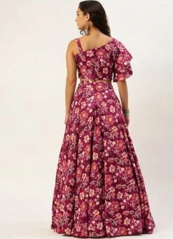 Skirt From Maroon Art Silk Printed Skirt Set After Six Wear -ZariGrace Shop Maroon Art Silk Printed Skirt Set IWBS02302382 b