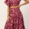 Skirt From Maroon Art Silk Printed Skirt Set After Six Wear -ZariGrace Shop Maroon Art Silk Printed Skirt Set IWBS02302382 l