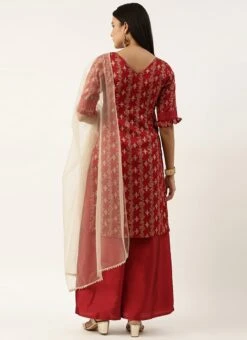 Dupatta From Maroon Art Silk Salwar N Palazzo Suit After Six Wear 13 Dupatta From Maroon Art Silk Salwar N Palazzo Suit After Six Wear -ZariGrace Shop Maroon Art Silk Salwar N Palazzo Suit SLBS02211114 b 1
