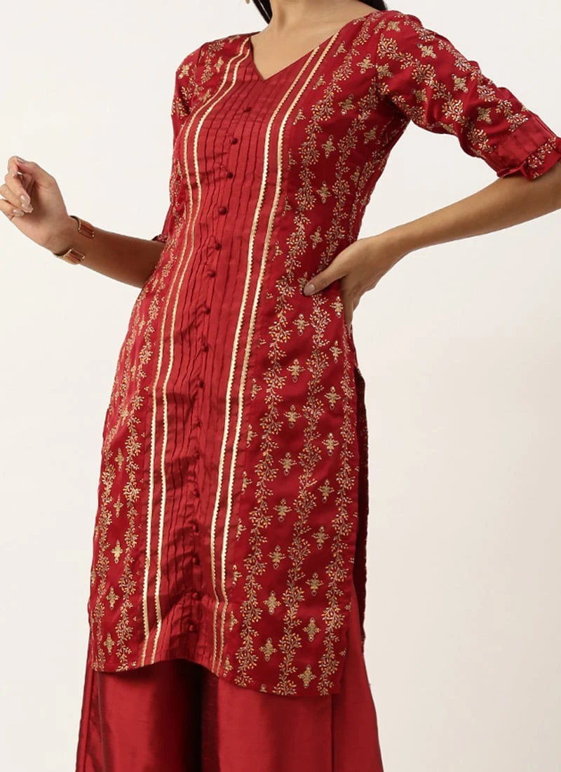 Dupatta From Maroon Art Silk Salwar N Palazzo Suit After Six Wear 3 Dupatta From Maroon Art Silk Salwar N Palazzo Suit After Six Wear