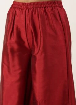 Bottom From Maroon Art Silk Salwar N Palazzo Suit After Six Wear -ZariGrace Shop Maroon Art Silk Salwar N Palazzo Suit SLBS02211114 rrc2