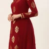 Maroon Embroidered Anarkali Suit Set Festive Wear