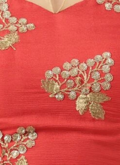 Maroon Embroidered Chinnon Blouse Festive Wear -ZariGrace Shop Maroon Embroidered Chinnon Blouse BLBS02301951 rrc4