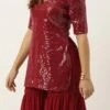 Top From Maroon Embroidered Georgette Palazzo Suit After Six Wear 2 Top From Maroon Embroidered Georgette Palazzo Suit After Six Wear -ZariGrace Shop Maroon Embroidered Georgette Palazzo Suit SLBS02304047 l 1