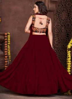 Maroon Faux Crepe Kutch Work Chaniya Choli Festive Wear 9 Maroon Faux Crepe Kutch Work Chaniya Choli Festive Wear -ZariGrace Shop Maroon Faux Georgette Kutch Work Chaniya Choli GHSACW7529 b