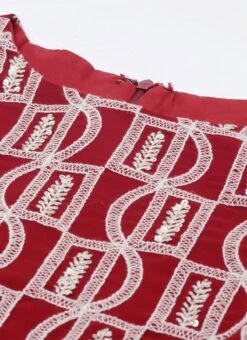 Maroon Layered Anarkali Churidar Suit Festive Wear -ZariGrace Shop Maroon Layered Anarkali Churidar Suit SLBS02102960 rrc1