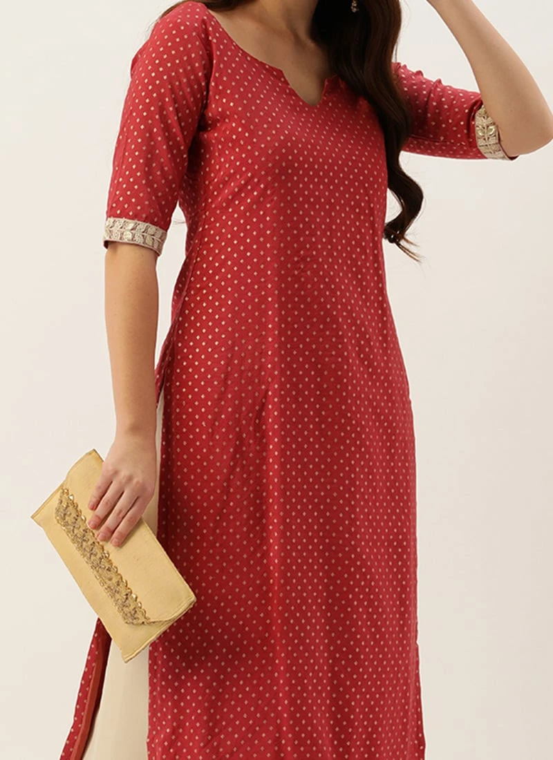 Maroon Nylon Jacquard Kurta Sets Festive Wear 3 Maroon Nylon Jacquard Kurta Sets Festive Wear