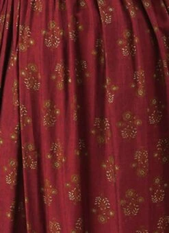 Maroon Rayon Printed Strap Neckline Dress After Six Wear -ZariGrace Shop Maroon Rayon Printed Strap Neckline Dress DRBS02204728 rrc4