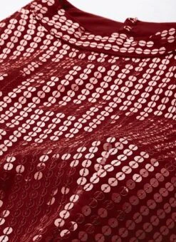 Maroon Sequins Handkerchief Gown Festive Wear 14 Maroon Sequins Handkerchief Gown Festive Wear -ZariGrace Shop Maroon Sequins Handkerchief Gown IWBS02303624 rrc1