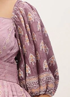 Mauve Art Silk Digital Printed Dress Party Wear 16 Mauve Art Silk Digital Printed Dress Party Wear -ZariGrace Shop Mauve Art Silk Digital Printed Dress DRBS02304077 rrc3