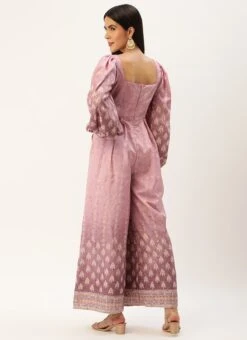 Mauve Art Silk Digital Printed Jumpsuits After Six Wear 13 Mauve Art Silk Digital Printed Jumpsuits After Six Wear -ZariGrace Shop Mauve Art Silk Digital Printed Jumpsuits DRBS02301077 b