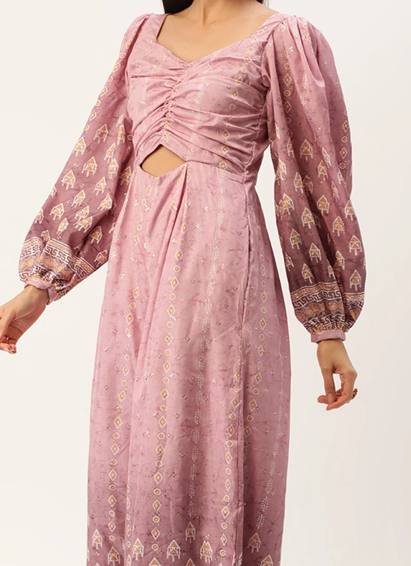 Mauve Art Silk Digital Printed Jumpsuits After Six Wear 3 Mauve Art Silk Digital Printed Jumpsuits After Six Wear