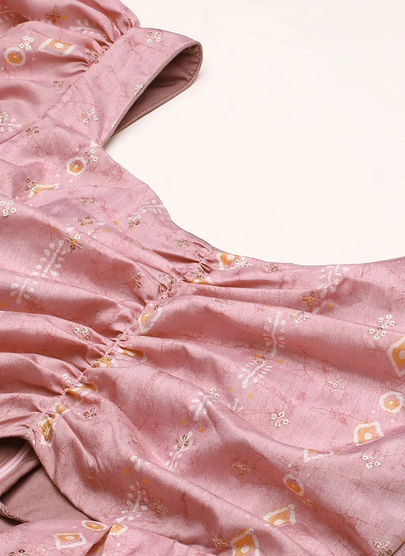 Mauve Art Silk Digital Printed Jumpsuits After Six Wear 7 Mauve Art Silk Digital Printed Jumpsuits After Six Wear - Image 5