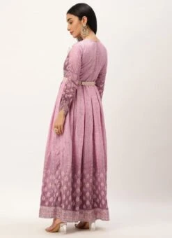 Mauve Digital Printed Maxi Dress Festive Wear -ZariGrace Shop Mauve Digital Printed Maxi Dress DRBS02212588 b