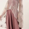 Mauve Embroidered Net Cape Style Gown Party Wear -ZariGrace Shop Mauve Embroidered Net Cape Style Gown IWBS02007370 l