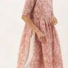 Mauve Floral Printed Kurta Set Festive Wear