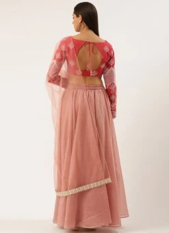 Mauve Georgette Embroidered Low V Neck Lehenga Set Festive Wear -ZariGrace Shop Mauve Georgette Embroidered Low V Neck Lehenga Set GHBS02203505 b