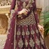 Mauve Net Long Choli A Line Lehenga Wedding Wear -ZariGrace Shop Mauve Net Long Choli A Line Lehenga GHSCC10031A l