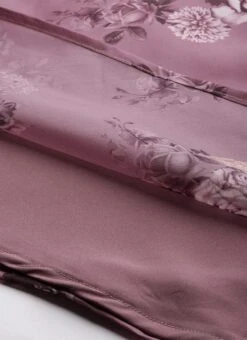 Mauve Organza Digital Printed Cowl Style Dress After Six Wear -ZariGrace Shop Mauve Organza Digital Printed Cowl Style Dress DRBS02210000 rrc3