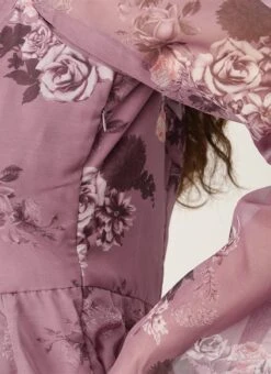 Mauve Organza Digital Printed Dress After Six Wear -ZariGrace Shop Mauve Organza Digital Printed Dress DRBS02210906 rrc2