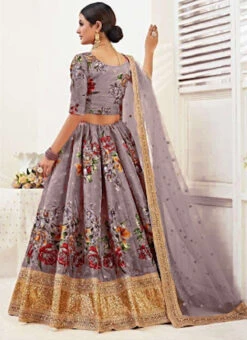 Mauve Satin Umbrella Lehenga Party Wear -ZariGrace Shop Mauve Satin Umbrella Lehenga GHSAJ40922103 b
