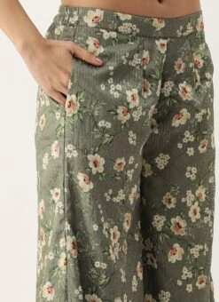 Bottom From Mehndi Green Georgette Printed Palazzo Suit After Six Wear -ZariGrace Shop Mehndi Green Georgette Printed Palazzo Suit SLBS02211252 rrc2 1