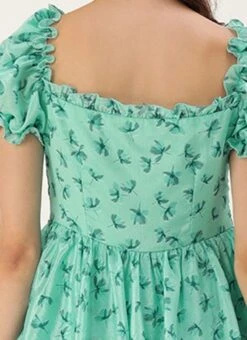 Mint Blue Chinon Digital Printed Dress After Six Wear -ZariGrace Shop Mint Blue Chinon Digital Printed Dress DRBS02307630 rrc2