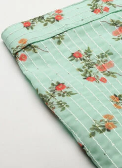 Bottom From Mint Green Digital Printed Embroidered Co Ords Set After Six Wear -ZariGrace Shop Mint Green Digital Printed Embroidered Co Ords Set IWBS02211226 rrc3