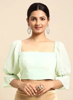 Mint Green Georgette Blouse Festive Wear 12 Mint Green Georgette Blouse Festive Wear -ZariGrace Shop Mint Green Georgette Blouse BLBS02305179 u