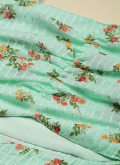 Mint Green Georgette Digital Printed Dress Festive Wear After Six Wear -ZariGrace Shop Mint Green Georgette Digital Printed Dress DRBS02211307 rrc1 1