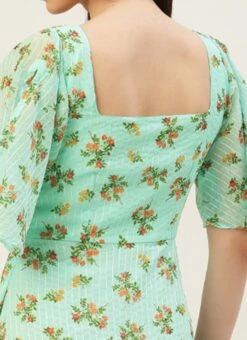 Mint Green Georgette Digital Printed Dress Festive Wear After Six Wear -ZariGrace Shop Mint Green Georgette Digital Printed Dress DRBS02211307 rrc2 1
