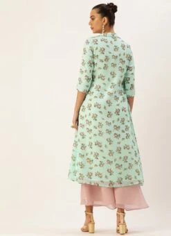 Mint Green Georgette Digital Printed Jumpsuit Festive Wear After Six Wear 13 Mint Green Georgette Digital Printed Jumpsuit Festive Wear After Six Wear -ZariGrace Shop Mint Green Georgette Digital Printed Jumpsuit DRBS02211058 b 1