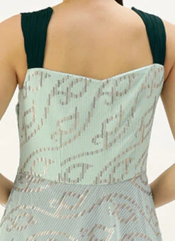 Mint Green Georgette Sequins Embroidered Strap Gown Festive Wear -ZariGrace Shop Mint Green Georgette Sequins Embroidered Strap Gown IWBS02205934 rrc2