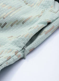 Mint Green Georgette Sequins Embroidered Strap Gown Festive Wear -ZariGrace Shop Mint Green Georgette Sequins Embroidered Strap Gown IWBS02205934 rrc3