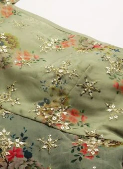 Mint Green Organza N Layered Style Gown Wedding Wear -ZariGrace Shop Mint Green Organza N Layered Style Gown IWBS02206201 rrc1