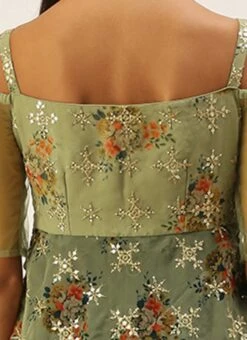 Mint Green Organza N Layered Style Gown Wedding Wear -ZariGrace Shop Mint Green Organza N Layered Style Gown IWBS02206201 rrc2