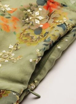 Mint Green Organza N Layered Style Gown Wedding Wear -ZariGrace Shop Mint Green Organza N Layered Style Gown IWBS02206201 rrc3