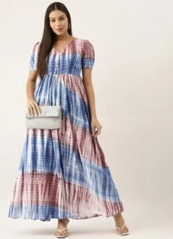 Multi Colour Modal Woven Dress After Six Wear -ZariGrace Shop Multi Colour TENCEL Modal Woven Dress DRBS02202391 u