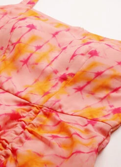 Multicolor Asymmetric Gathered Gown Party Wear -ZariGrace Shop Multicolor Asymmetric Gathered Gown IWBS02208448 rrc3