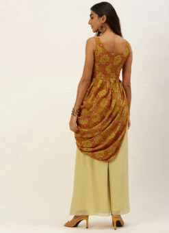 Multicolor N Beige Printed Kurta Set Festive Wear -ZariGrace Shop Multicolor N Beige Printed Kurta Set KSBS02207334 b