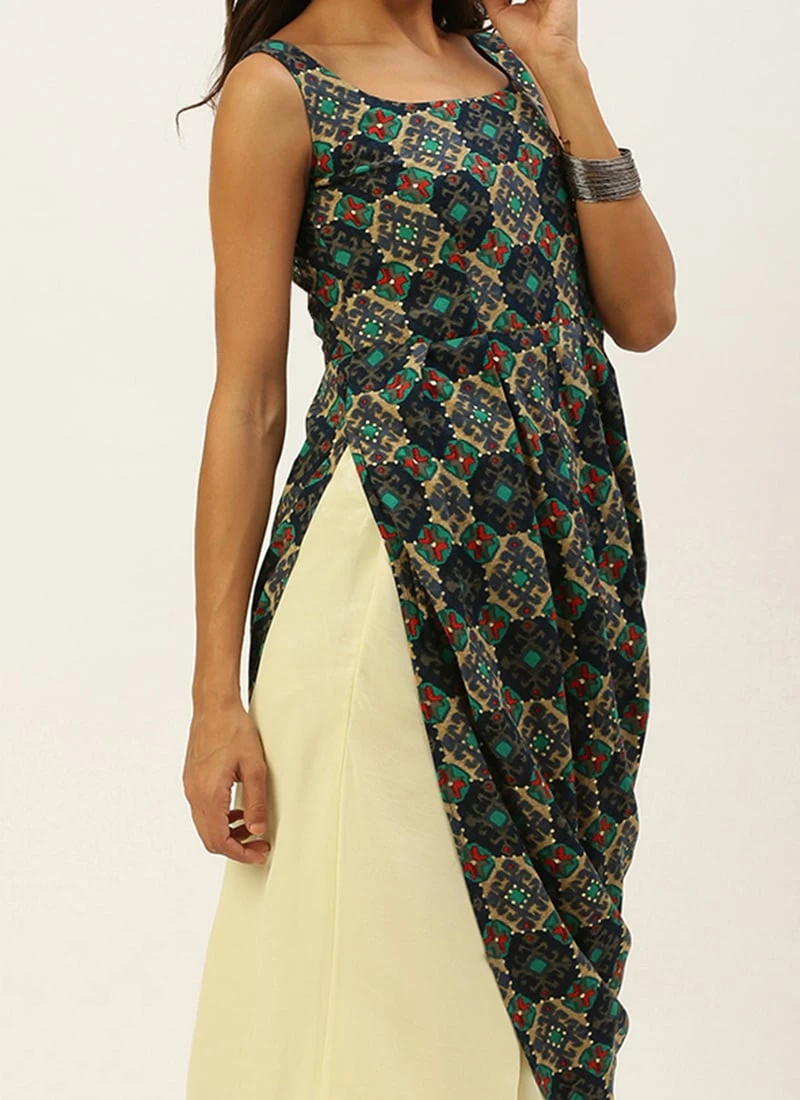 Multicolor N Off White Printed Kurta Set Festive Wear 3 Multicolor N Off White Printed Kurta Set Festive Wear