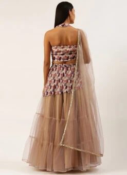 Multicolored Chinon N Peach Net Layered Lehenga Party Wear 12 Multicolored Chinon N Peach Net Layered Lehenga Party Wear -ZariGrace Shop Multicolored Chinon N Peach Net Layered Lehenga GHBS02206209 b