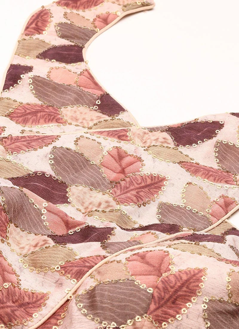 Multicolored Chinon N Peach Net Layered Lehenga Party Wear 7 Multicolored Chinon N Peach Net Layered Lehenga Party Wear - Image 5