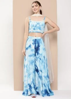 Bottom From Multicolored Chinon Sharara Set After Six Wear -ZariGrace Shop Multicolored Chinon Sharara Set IWBS02302198 u