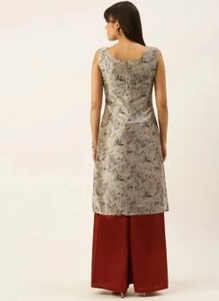 Multicolored Digital Print Palazzo Suit Party Wear -ZariGrace Shop Multicolored Digital Print Palazzo Suit KSBS02201298 b