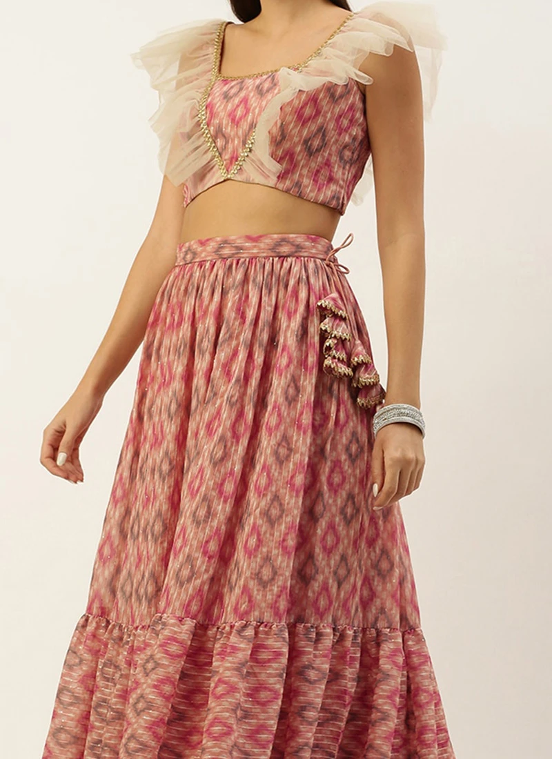 Skirt From Multicolored Digital Printed Co Ords Set After Six Wear 3 Skirt From Multicolored Digital Printed Co Ords Set After Six Wear