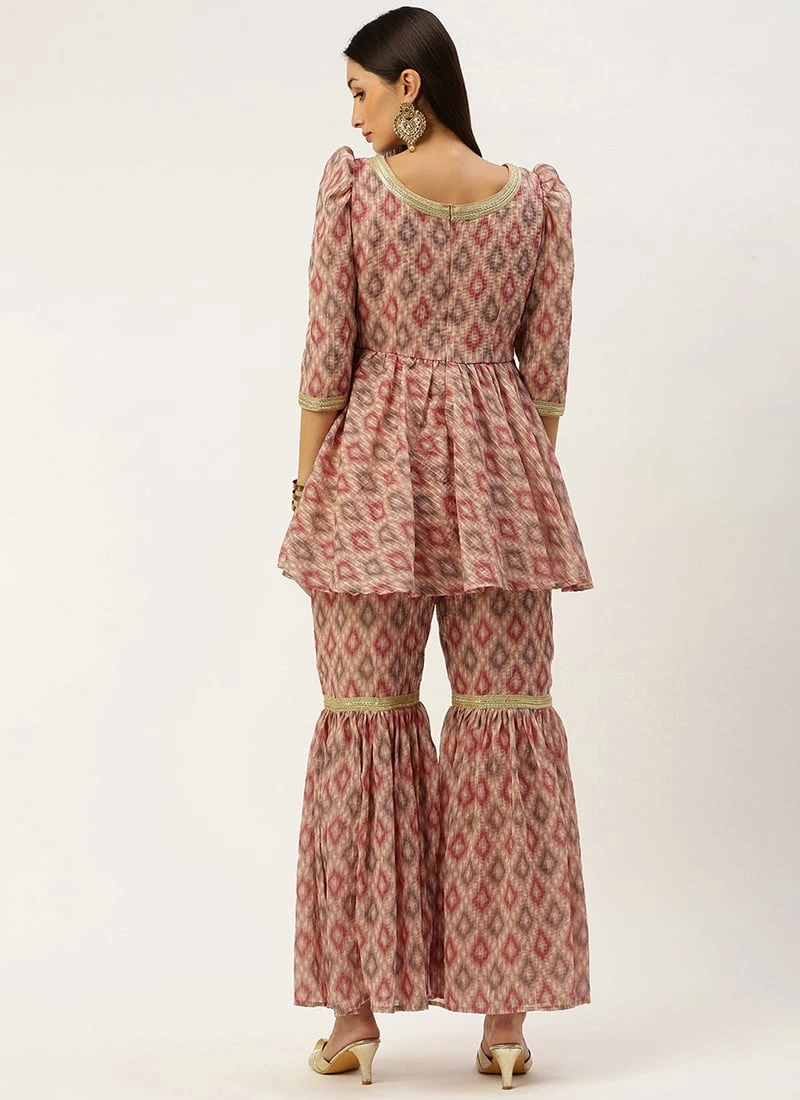 Top From Multicolored Digital Printed Georgette Co Ords Set After Six Wear 6 Top From Multicolored Digital Printed Georgette Co Ords Set After Six Wear - Image 4